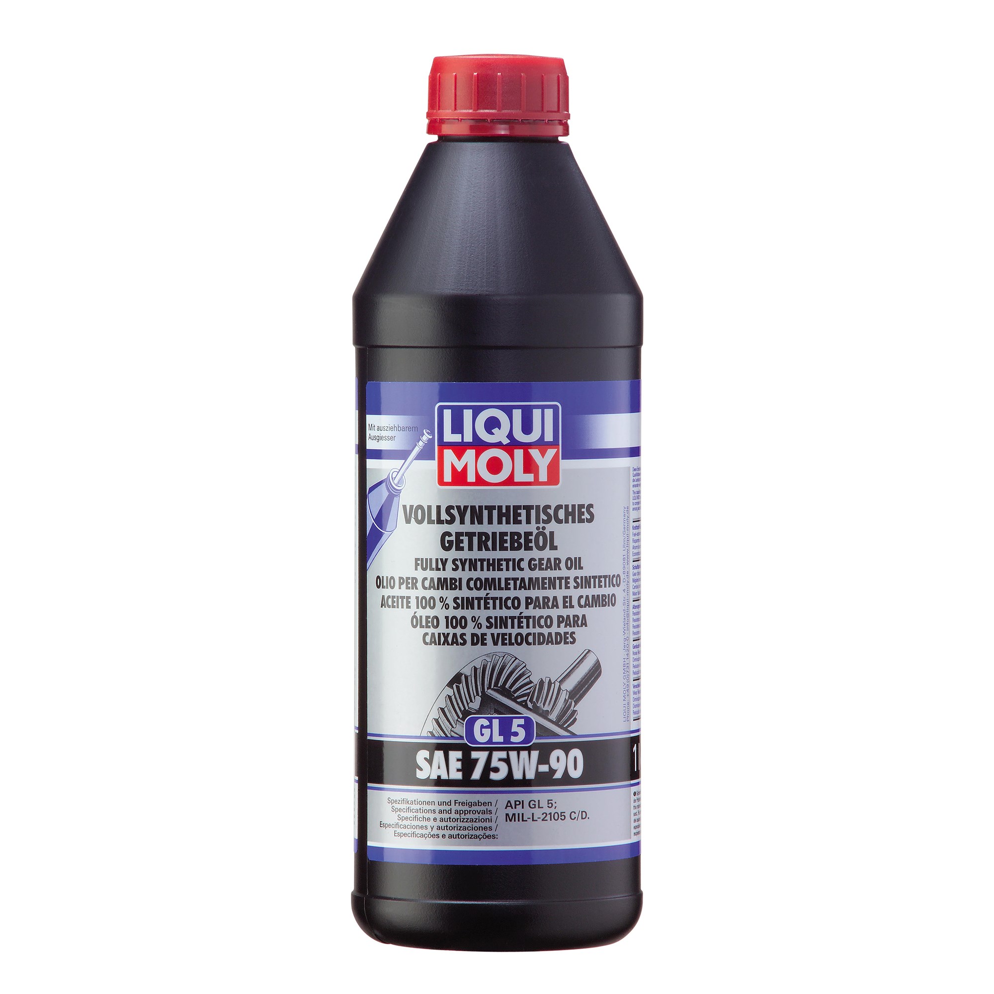 LIQUI MOLY 1 L Vollsynthetisches Getriebeöl (GL5) SAE 75W-90
