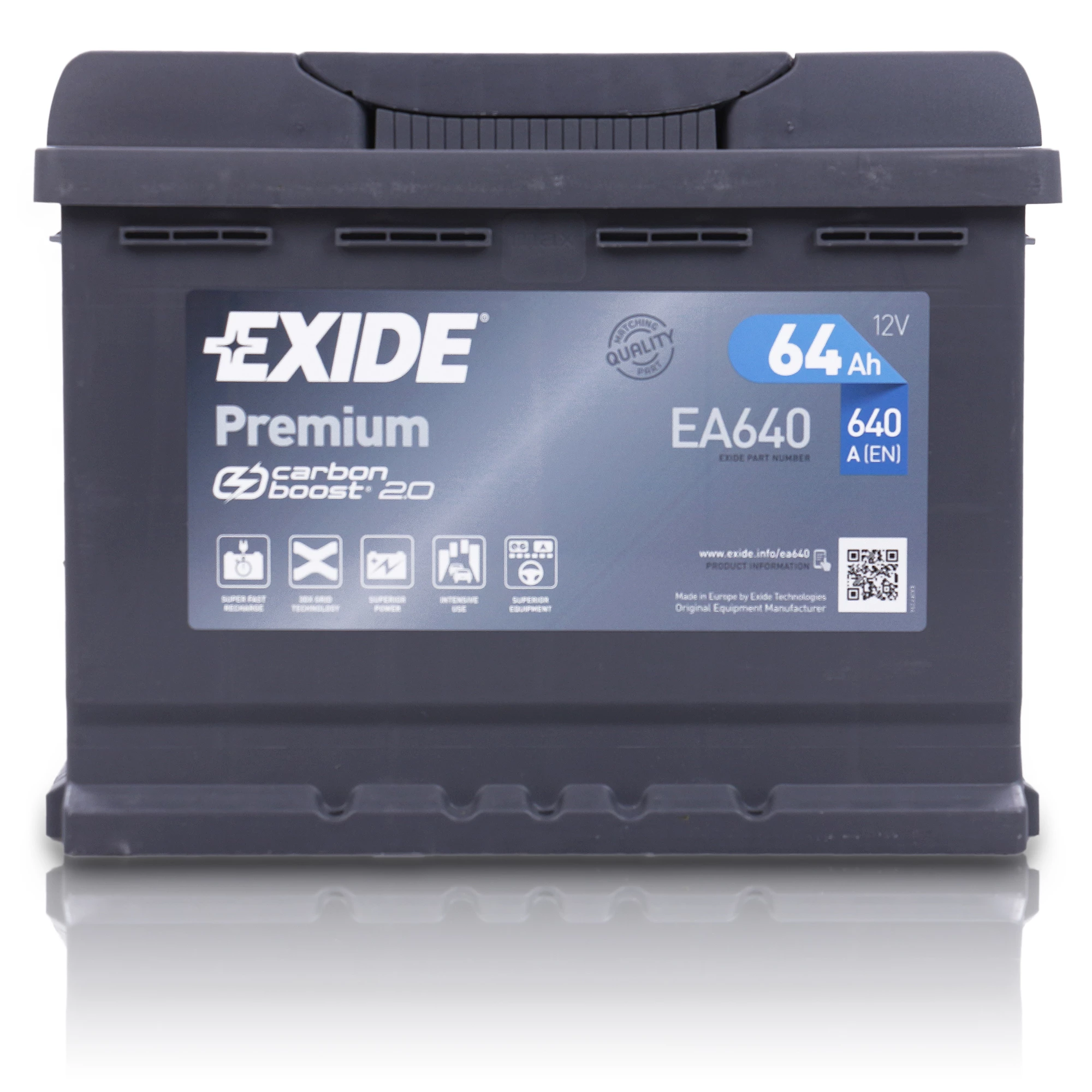 Exide Premium Carbon Boost EA640 64Ah Autobatterie
