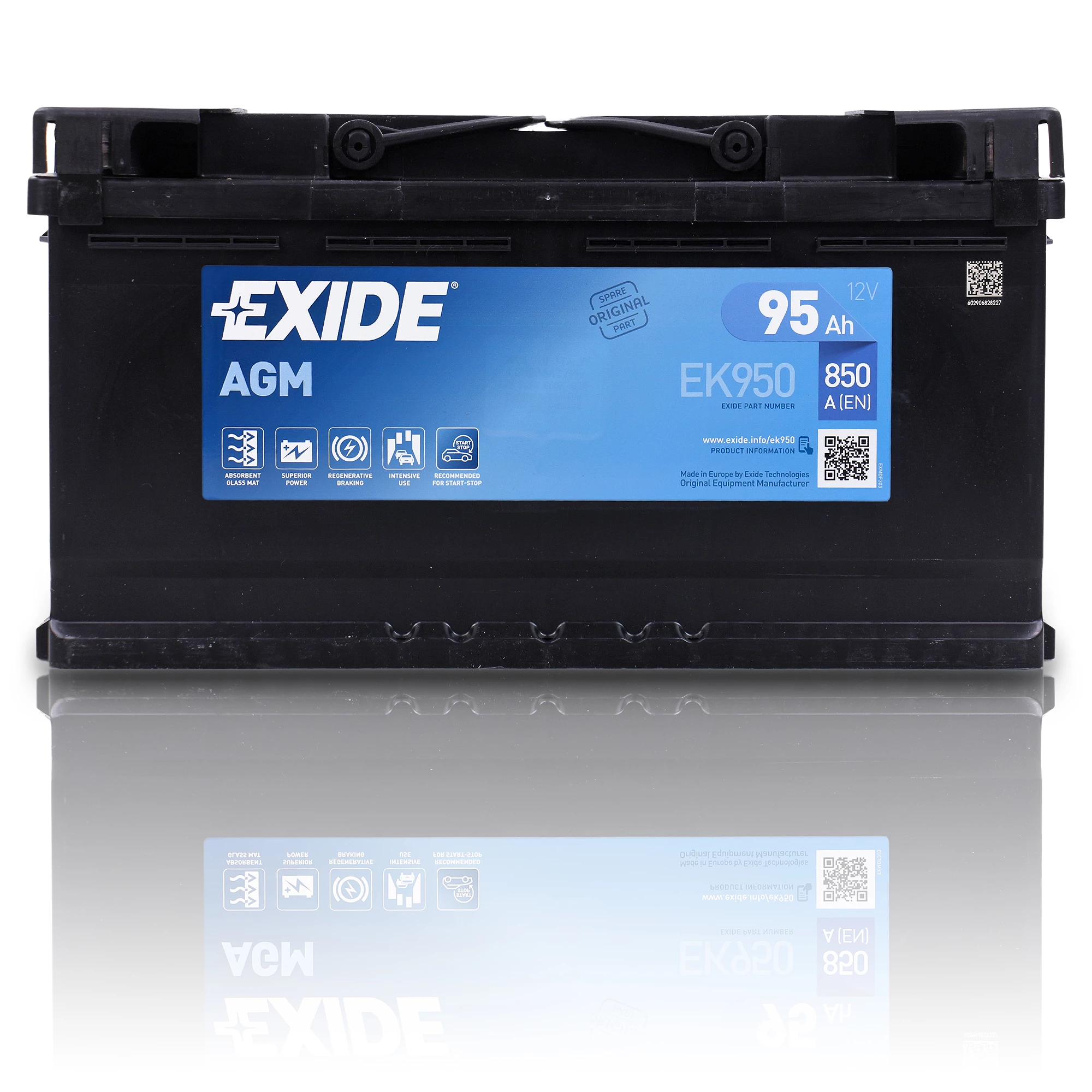 EXIDE EK950 AGM Micro-Hybrid 95Ah 850A EK950 günstig online kaufen
