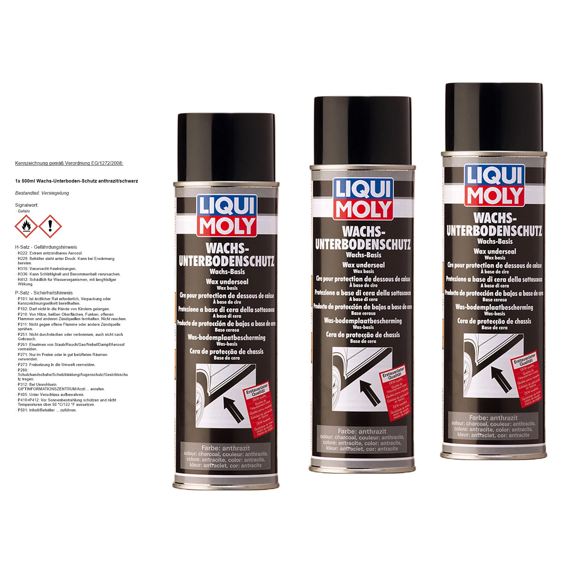LIQUI MOLY 3x 500ml Wachs-Unterboden-Schutz anthrazit/schwarz 6100 günstig  online kaufen