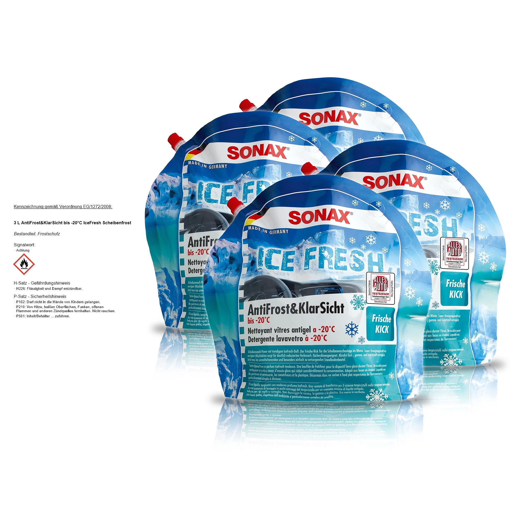 SONAX 4x 3 L AntiFrost&KlarSicht bis -20°C IceFresh Scheibenfrostschutz  01334410 günstig online kaufen