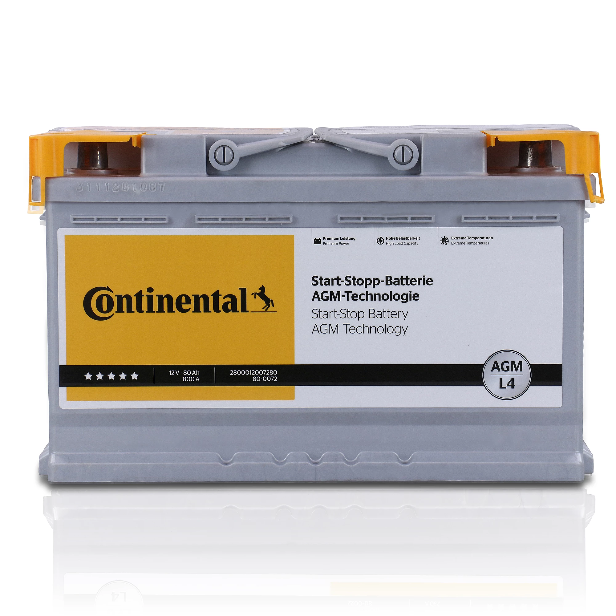 CONTINENTAL Starterbatterie AGM L3 70Ah 720A + 1x 10g Batterie-Pol