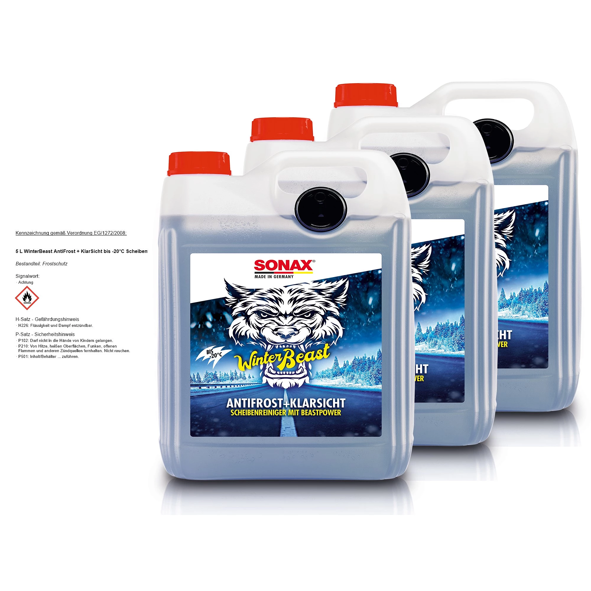 SONAX 3x 5 L WinterBeast AntiFrost + KlarSicht bis -20°C Scheibenfrosts  01355000 günstig online kaufen