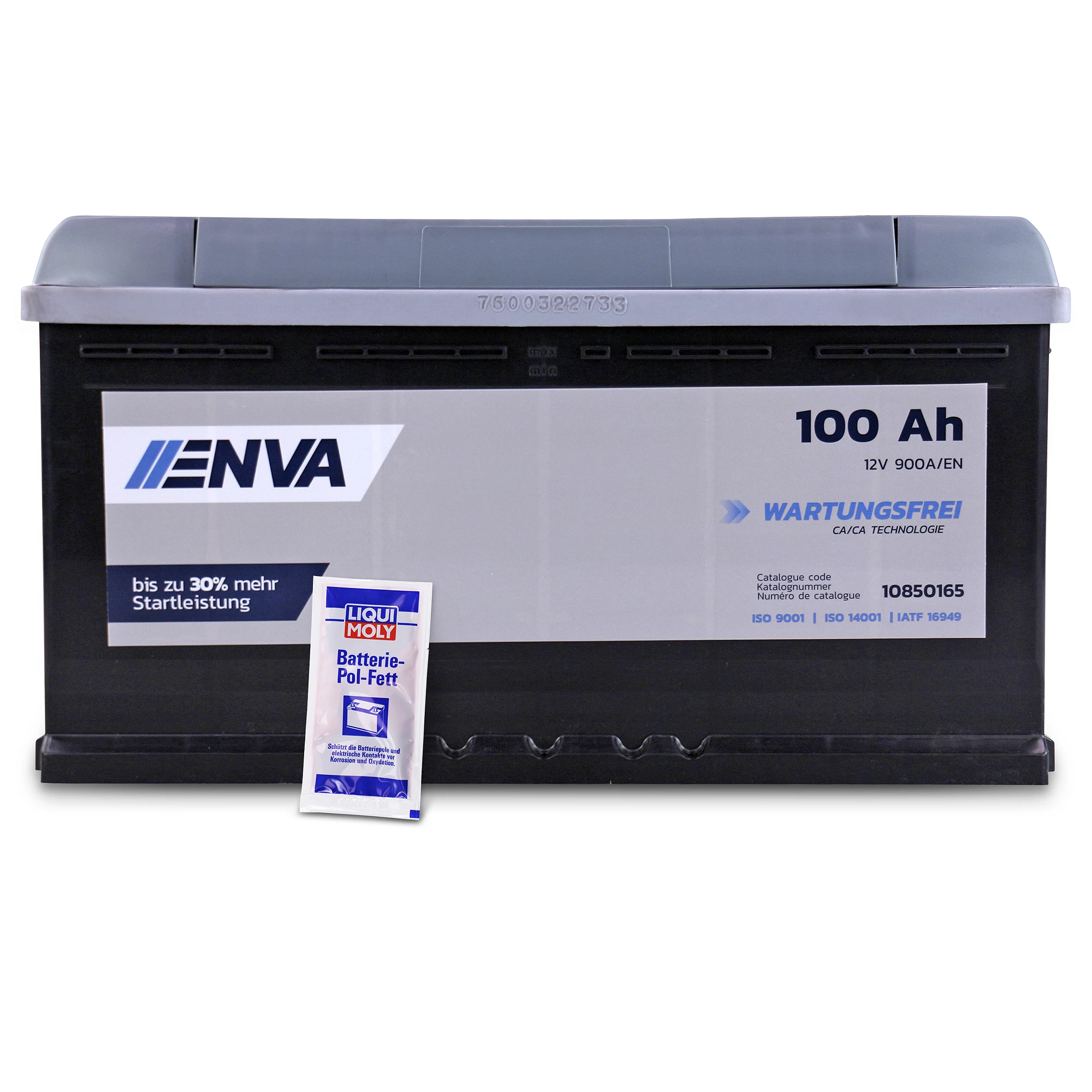 Enva Starterbatterie 100Ah 900A + 10g Pol-Fett 10850170 günstig