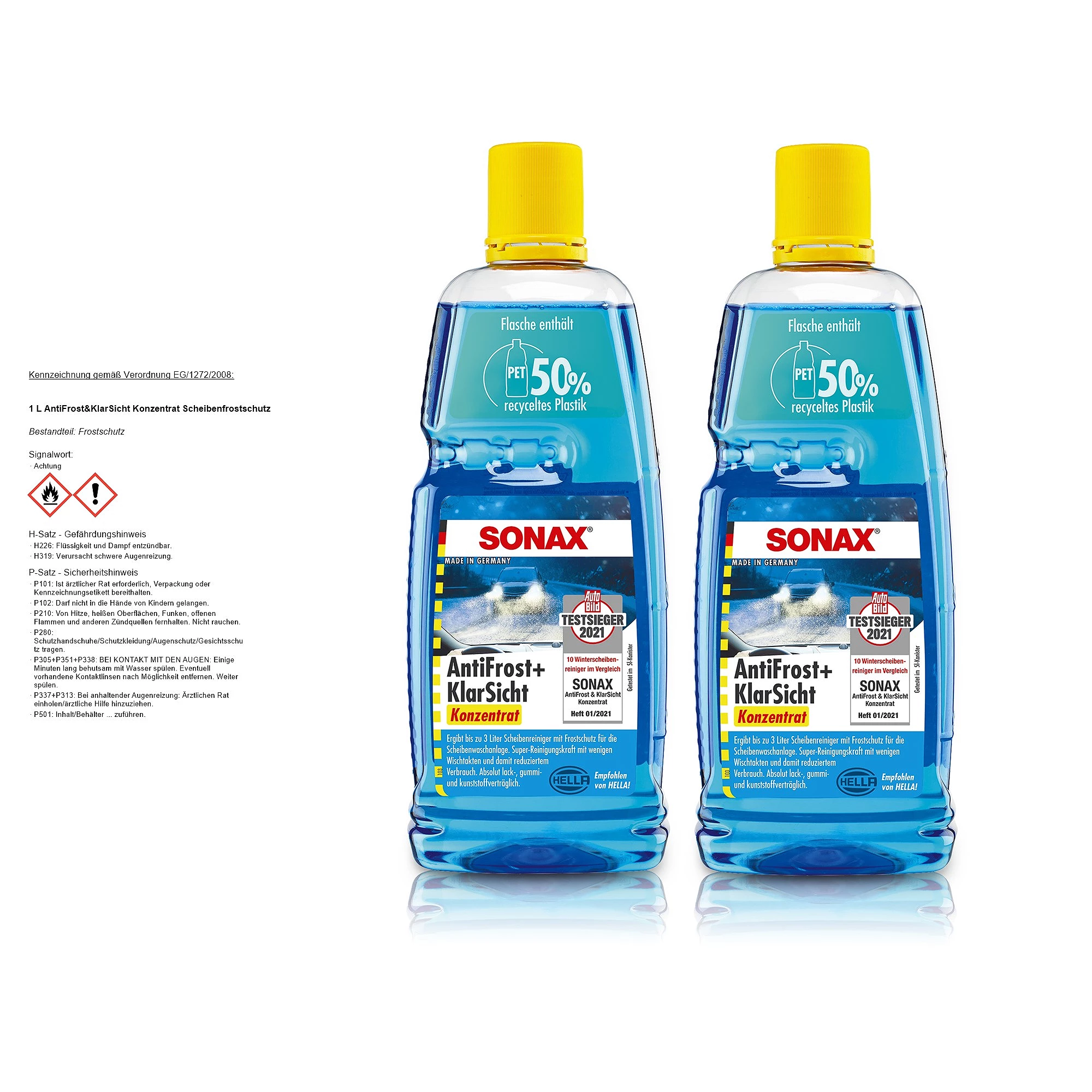 SONAX 2x 1 L AntiFrost&KlarSicht Konzentrat Scheibenfrostschutz