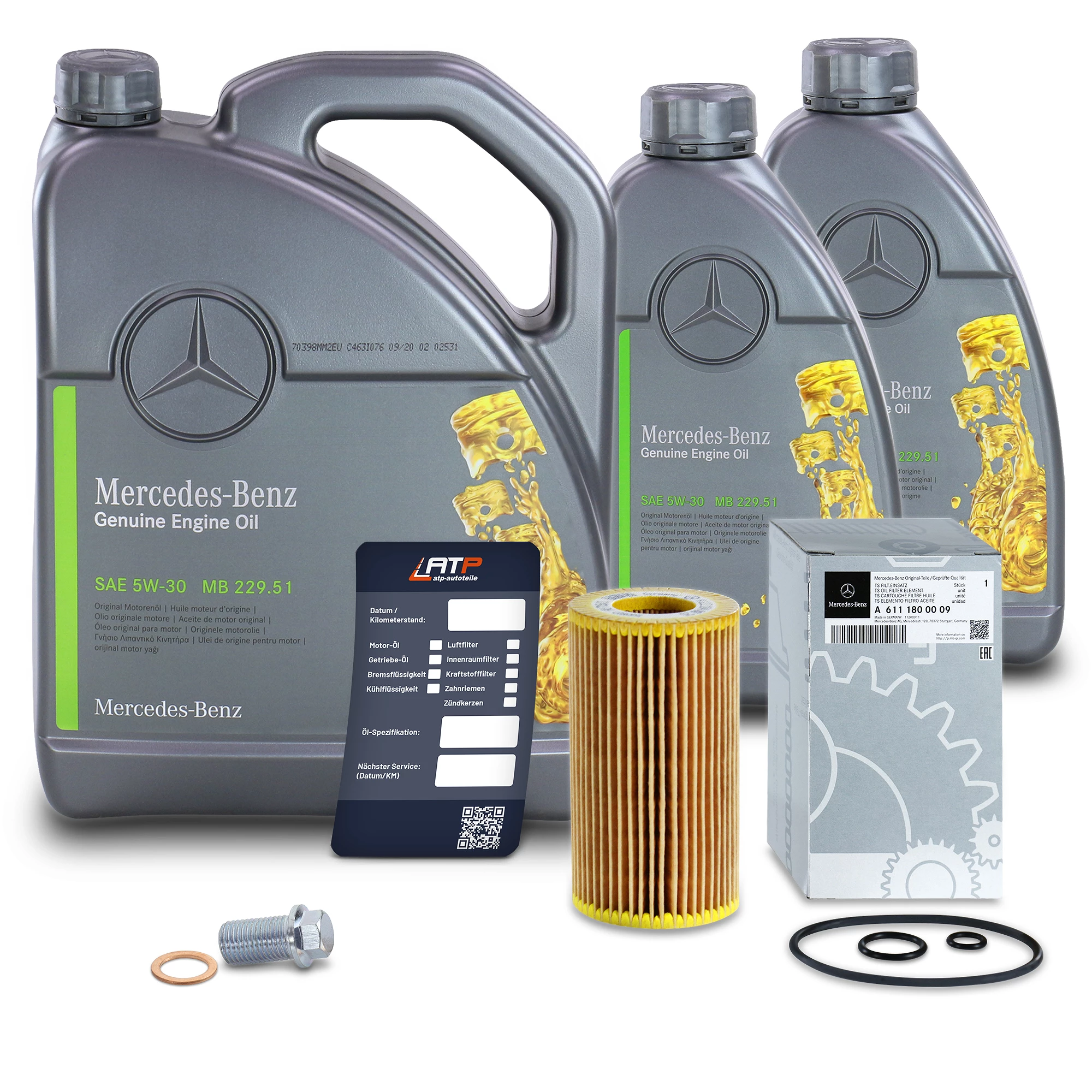 Mercedes-Benz Ölfilter + 7l 5W-30 Motoröl MB 229.51 40349506 günstig online  kaufen