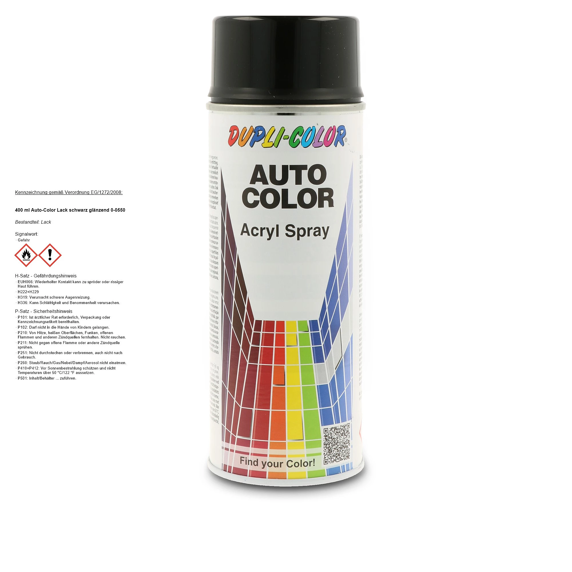 DUPLI COLOR 400 ml Auto-Color Lack schwarz glänzend 0-0550 591266 günstig  online kaufen