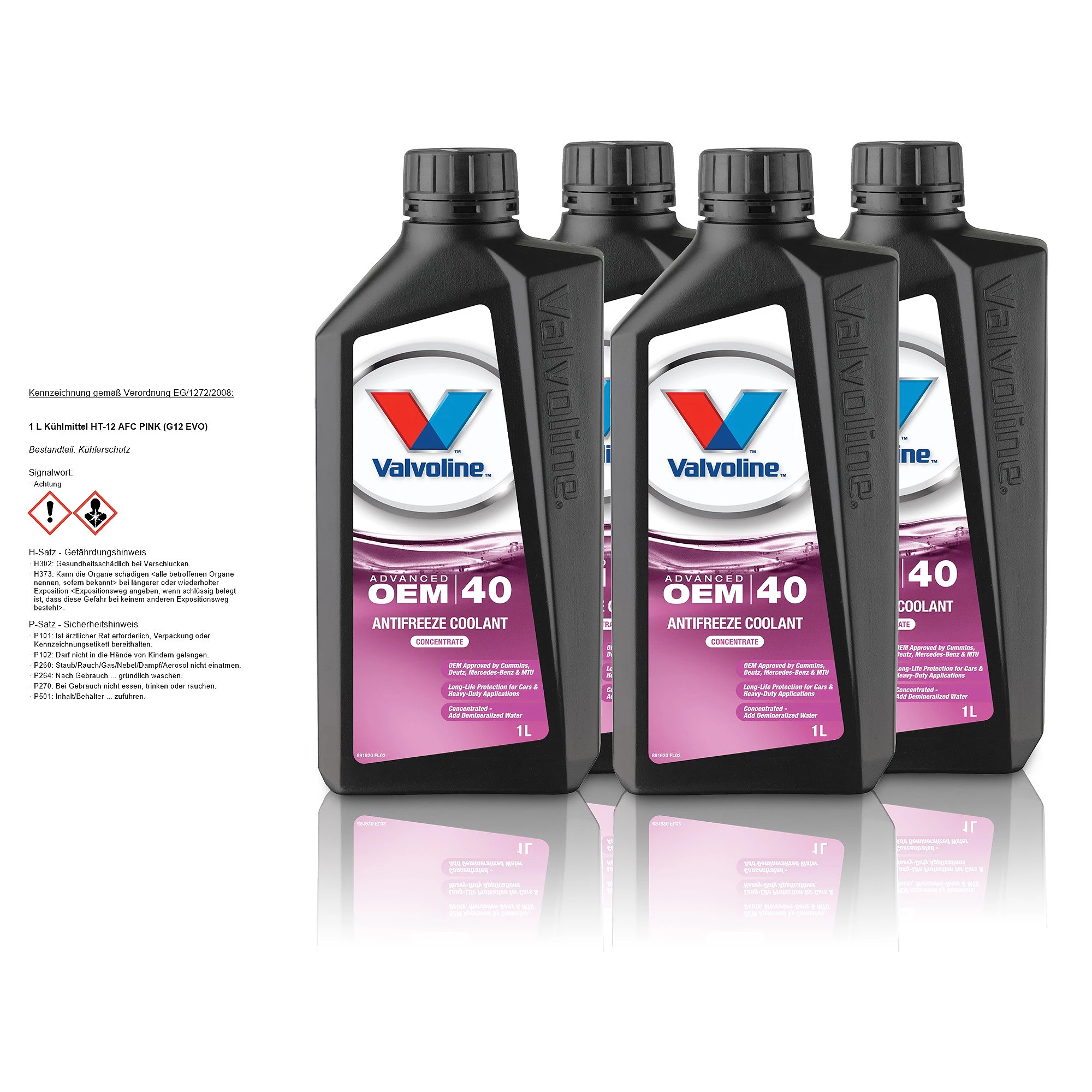 Valvoline 4x 1 L Kühlmittel HT-12 AFC PINK (G12 EVO) V889276 günstig online  kaufen