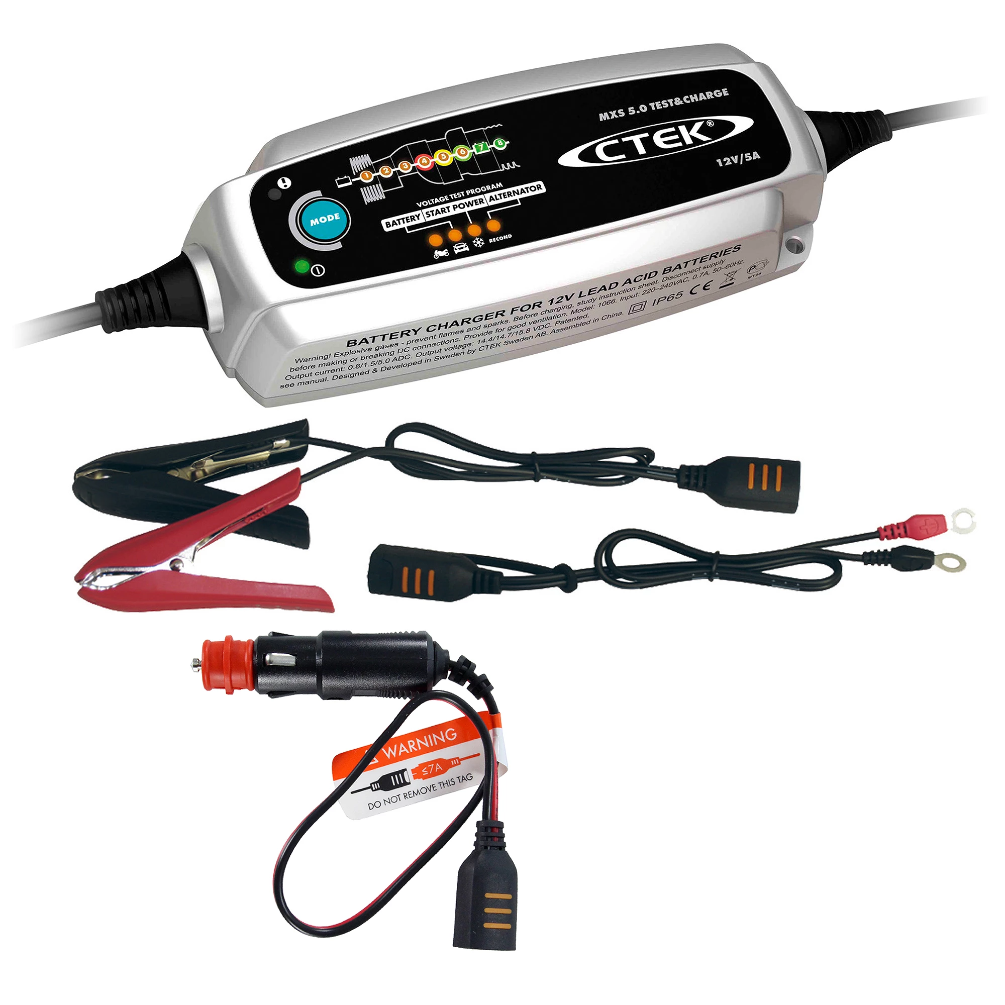 Batterieladegerät CTEK MXS 5.0 mit Zigarettenanzünderkabel