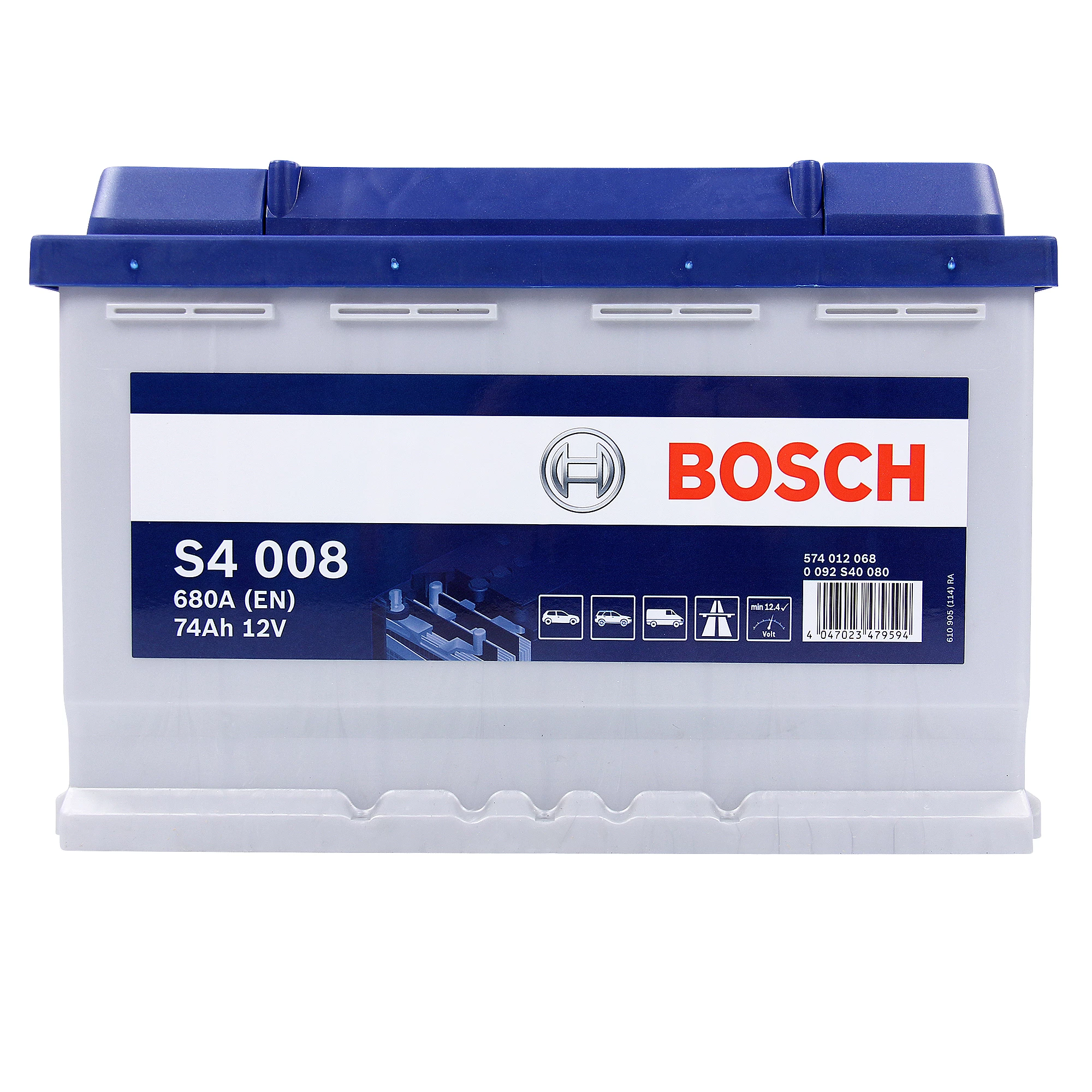 Batterie Bosch S4 74AH, 680A, 0092S40080 L3 - SOS Batterie