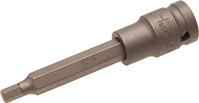 Kraft-Bit-Einsatz - Länge 100 mm - Vierkant 1/2" - Sechskant 6 mm
