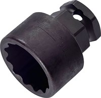 Kraft-Steckschlüsseleinsatz - 1/2", Sechskant 24mm/Zwölfkant 27mm