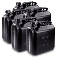 5x Benzinkanister 20L Kunststoff schwarz UN-geprüft