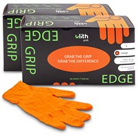 2x Grip Handschuhe mit Diamntprägung orange Gr. L