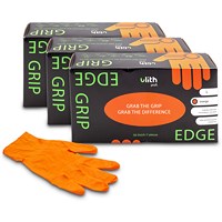 3x Grip Handschuhe mit Diamntprägung orange Gr. L