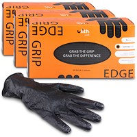 3x Grip Handschuhe mit Diamntprägung schwarz Gr. L