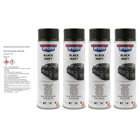 4x 500 ml Universal Spray, schwarz matt