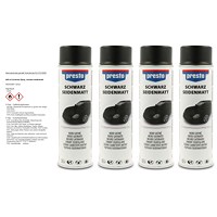 4x 500 ml Universal Spray, schwarz seidenmatt