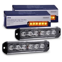 2x LED Warnblinkleuchte 12/24V 11W orange 202lm 120x28mm