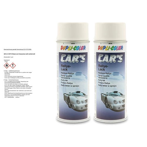 2x 400 ml CAR'S Rallye-Lack Spraydose weiß seidenmatt