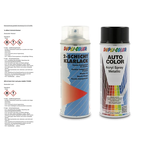 400 ml Auto-Color Lack grau metallic 70-0424 + 400ml 2-Schicht-Kl