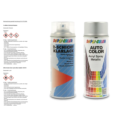 400 ml Auto-Color Lack silber metallic 10-0131 + 400ml 2-Schicht-
