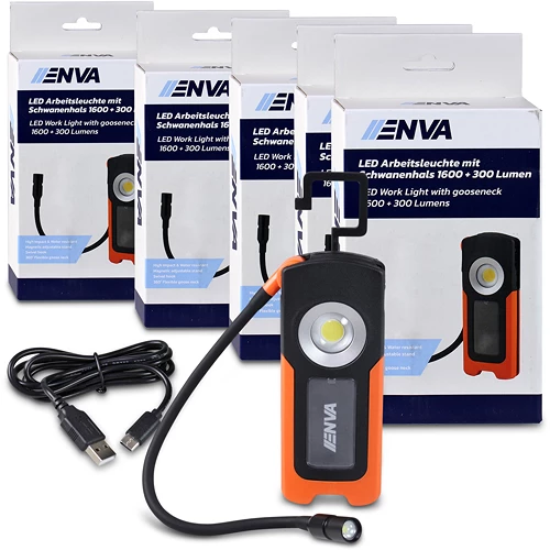 Enva 5x LED Arbeitsleuchte mit Schwanenhals 1600 + 300 Lumen 40671079 günstig  online kaufen