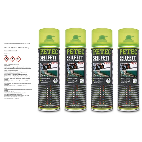 4x 500 ml Seilfett, Drahtseil- & Zahnradfett Spray