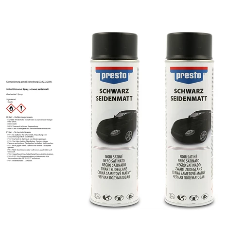 PRESTO 2x 500 ml Universal Spray, schwarz seidenmatt
