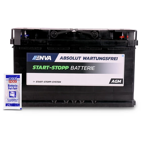 AGM80 Starterbatterie 80Ah 800A + 1x 10g Batterie-Pol-Fett