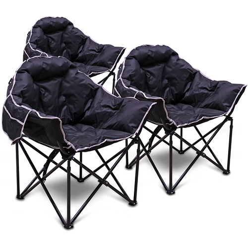 3x Gepolsterter Campingstuhl - Moon Chair - Faltbar