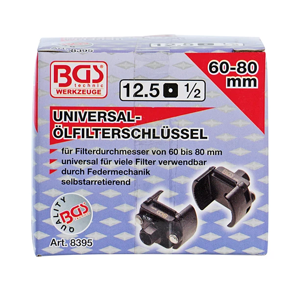 BGS 8395 Universal-Ölfilterschlüssel, 12.5 (1/2), 60-80 mm
