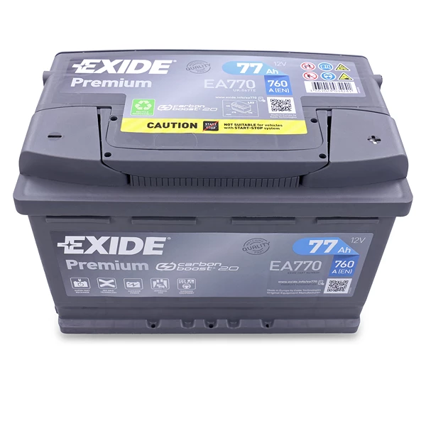 EXIDE EA770 Premium Carbon Boost 77Ah 760A+10g Pol-Fett EA770