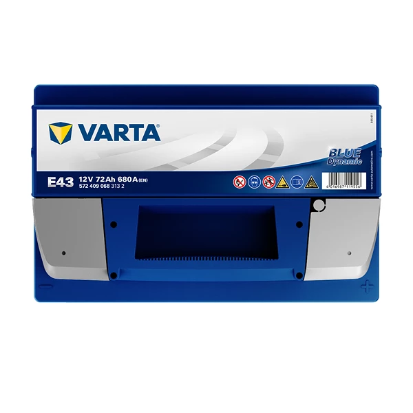 VARTA E43 Blue Dynamic Autó Akkumulátor 12V 72Ah 680A Jobb+