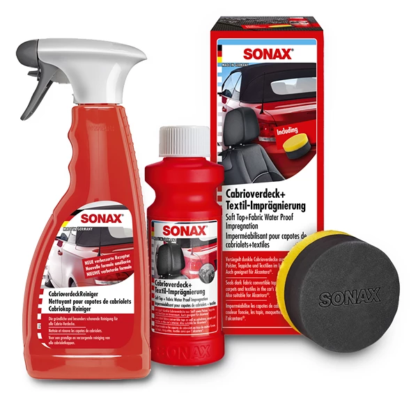 SONAX 500 ml Cabrioverdeck Reiniger + 250 ml TextilImprägnierung + Schw  03092000 günstig online kaufen