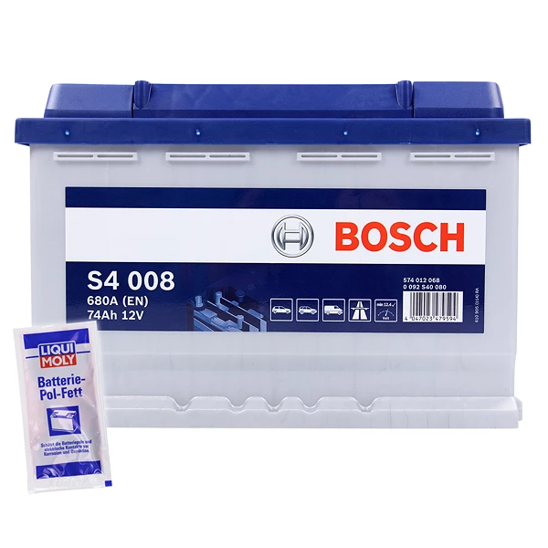 BOSCH Starterbatterie S4 008 74Ah 680A 12V + 10g Pol-Fett 0092S40080  günstig online kaufen