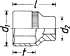 Steckschlüsseleinsatz - Vierkant 3/4" - Sechskant Profil - 60 mm