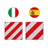Alu-Warntafel 50x50cm für Italien/Spanien 2 in 1